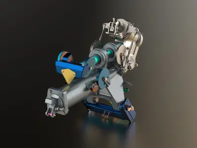 P-51D Mustang TW OLEO Pulley and Base Mount Assem for Shock Cyl 3D print model