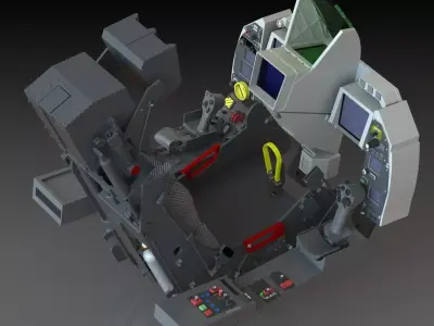 Dassault Rafale complete cockpit Mk16F seat 3D print model