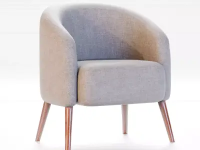 modern furniture - room chair Low-poly 3D model