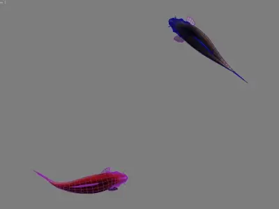 Ink Fish ink painting animation 3D model