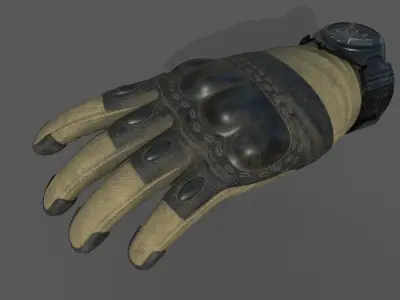 VR Tactical Gloves Low-poly 3D model