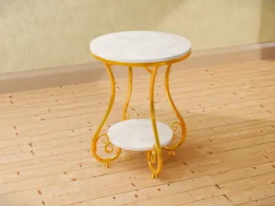 Realistic Round Coffee Table Free 3D model