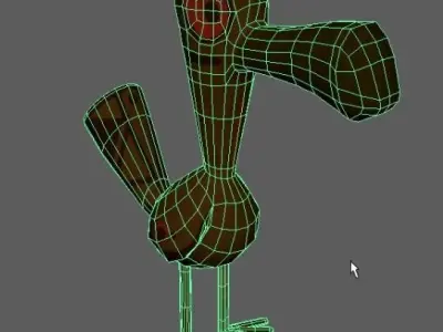 Wooden bird 3D model