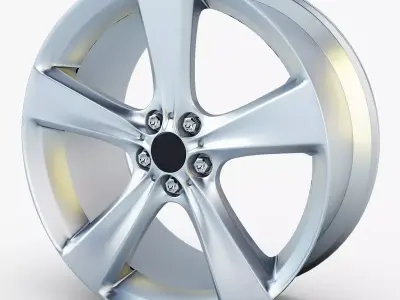 Style 128 wheel silver Mid Poly Low-poly 3D model