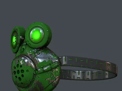 Gas mask helmet 3d model scifi Low-poly Low-poly 3D model