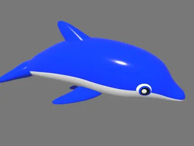 Inflatable dolphin blue 3D model
