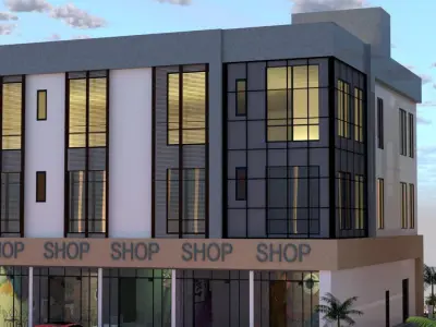 Contemporary Commercial Building A22 DWG SketchUp 3D model