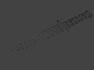 2d shader military knife Free 3D model