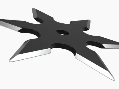Shuriken ninja throwing knife 03 3D model