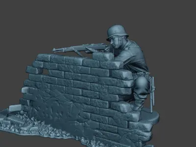 German soldier ww2 shoot cover G5 3D print model