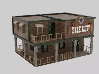 Wild West - Sherif Low-poly 3D model