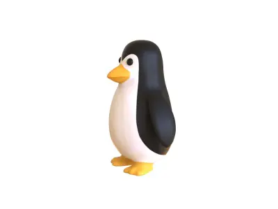 Cartoon Penguin v002 Low-poly 3D model