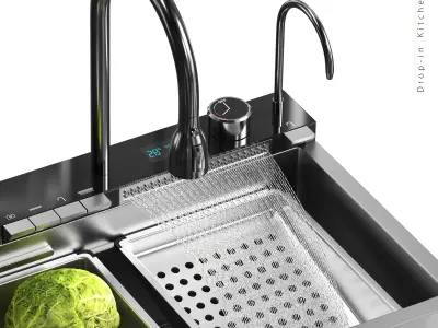 Drop-in Kitchen Sink 3D model purchase