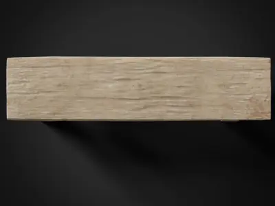 wooden seat Low-poly 3D model
