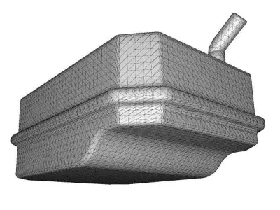 Metallic Car Fuel Tank Low-poly 3D model