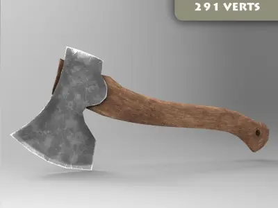 Axe game ready Low-poly 3D model
