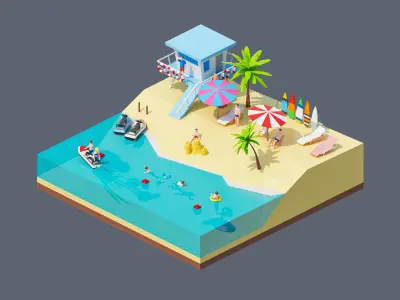 land 26A Low-poly 3D model