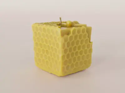 Photoscanned Beeswax Honey Candle 3D model