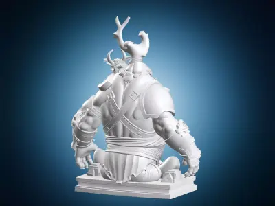 Ettin Mutant General Fantasy RPG Creature Monster Statue Figure 3D print model