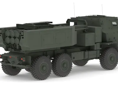 M142 High Mobility Artillery Rocket System HIMARS PBR Texture 3D model