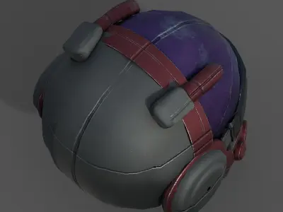 Helmet military combat fantasy futuristic Low-poly 3D model