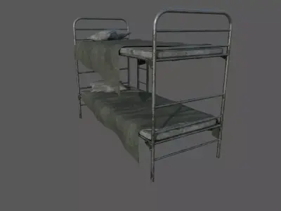 Military Bed 02 Low-poly 3D model