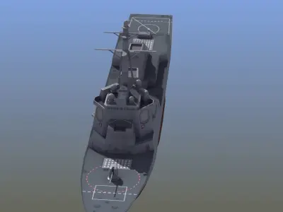 Arleigh Burke Destroyer LD1 Low-poly 3D model