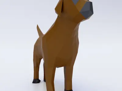 Dog puppy 3d model  Low-poly 3D model