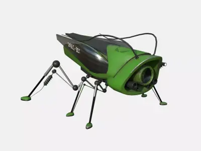 Insect Robot F10 Green - SciFi Character Design Low-poly 3D model