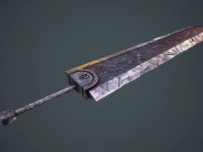 Dragon Slayer - Berserk - game ready - LP Free low-poly 3D model