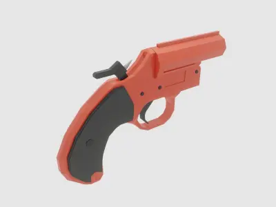 Low Poly Flare Gun Free low-poly 3D model
