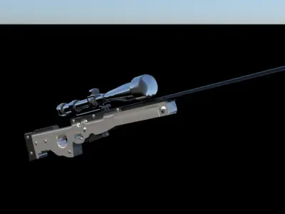 Low-Poly Sniper Rifle 3D Model-AWP Style Low-poly 3D model