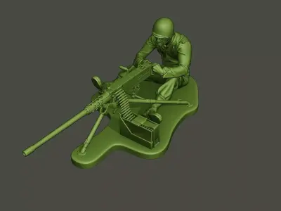 American soldier ww2 firing A7 3D print model