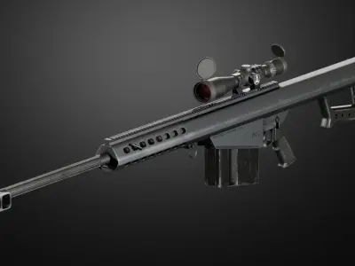 M82 Barrett Low-poly 3D model