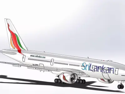 Boeing 777-300ER with Sri Lankan air lines Design Solidworks 3D model