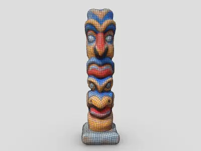 Totem Pole 3 Low-poly 3D model