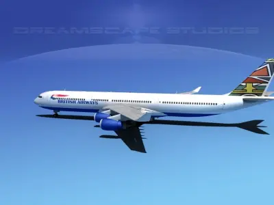 Airbus A340-600 British Airways 3D model