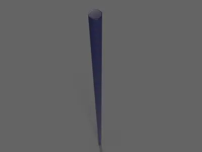 PBR Wushu Stick Blue Low-poly 3D model