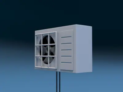 Cartoon Air Conditioner External Part 3D model
