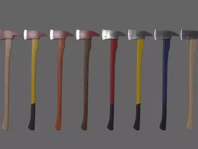 PBR Fire Axe Low-poly 3D model