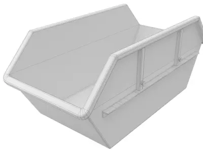 Skip 1 Lowpoly metal storage box Low-poly 3D model