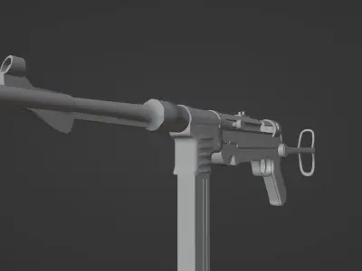 MP-40 Submachine Gun - Game Ready Free low-poly 3D model