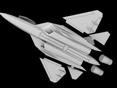 STL FILES OF SCALE MODEL SUKHOI SU-57 FELON Scale 1-100 3D print model