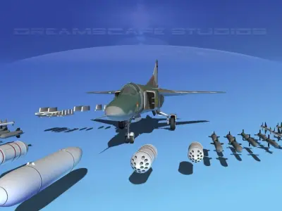 Mig 23 Flogger B V25 India 3D model