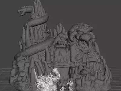 6MM SCALE SNAKE MOUNTAIN MINIATURE MODEL FANTASY OR SCIFI GAMES 3D print model