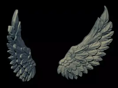 Chibi angel wing 3D print model 3D print model