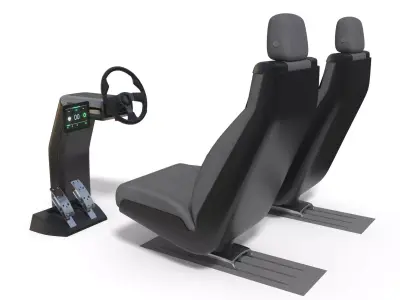 Vehicle Control Panel and Seat 3D model