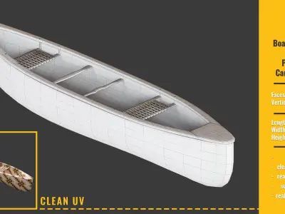 6 Boat and ships BASE MESH Low-poly 3D model