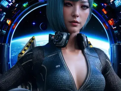 Astro Space Girl 3d Model Low-poly 3D model