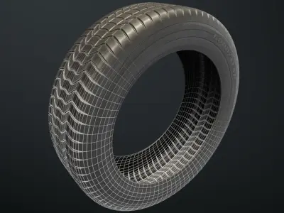 Low Poly Tire Low-poly 3D model